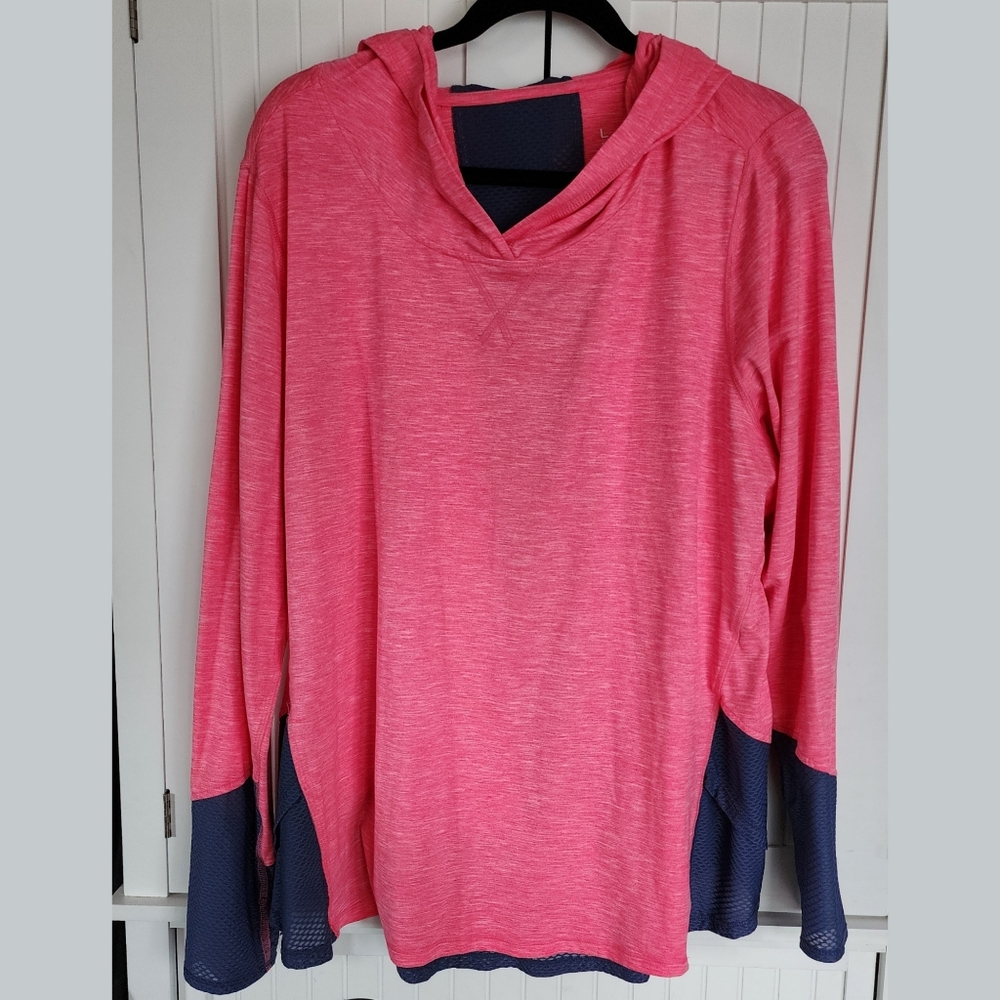 Livi Plus Size Workout Hoodie with Sheer Mesh Accents Size 18/20